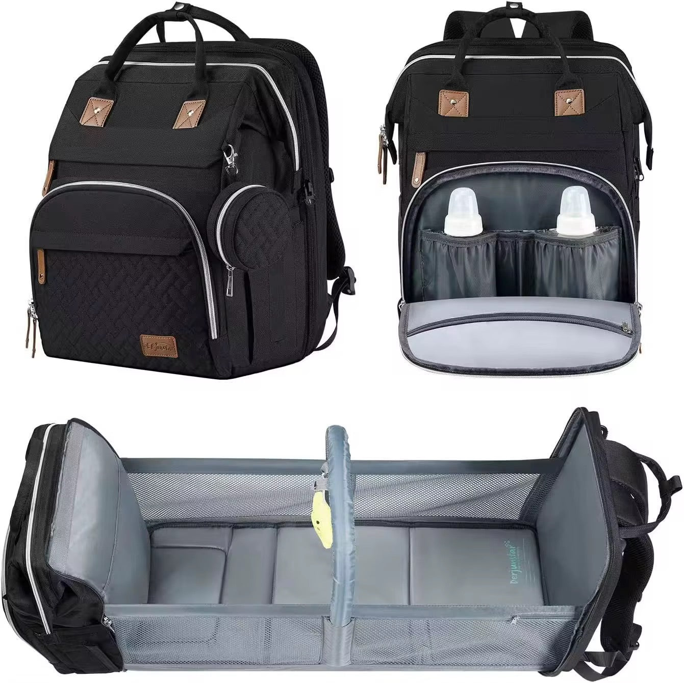 Multifunkciós Daddy Backpack Hátizsák Fekete - Dad’s Backpacks